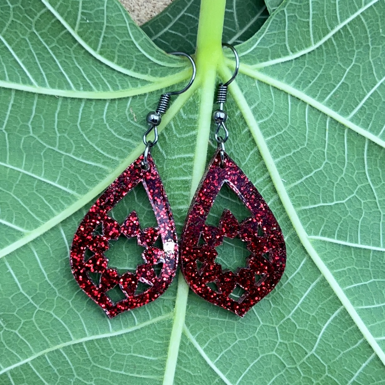 Glitter Acrylic Earrings - Image 2